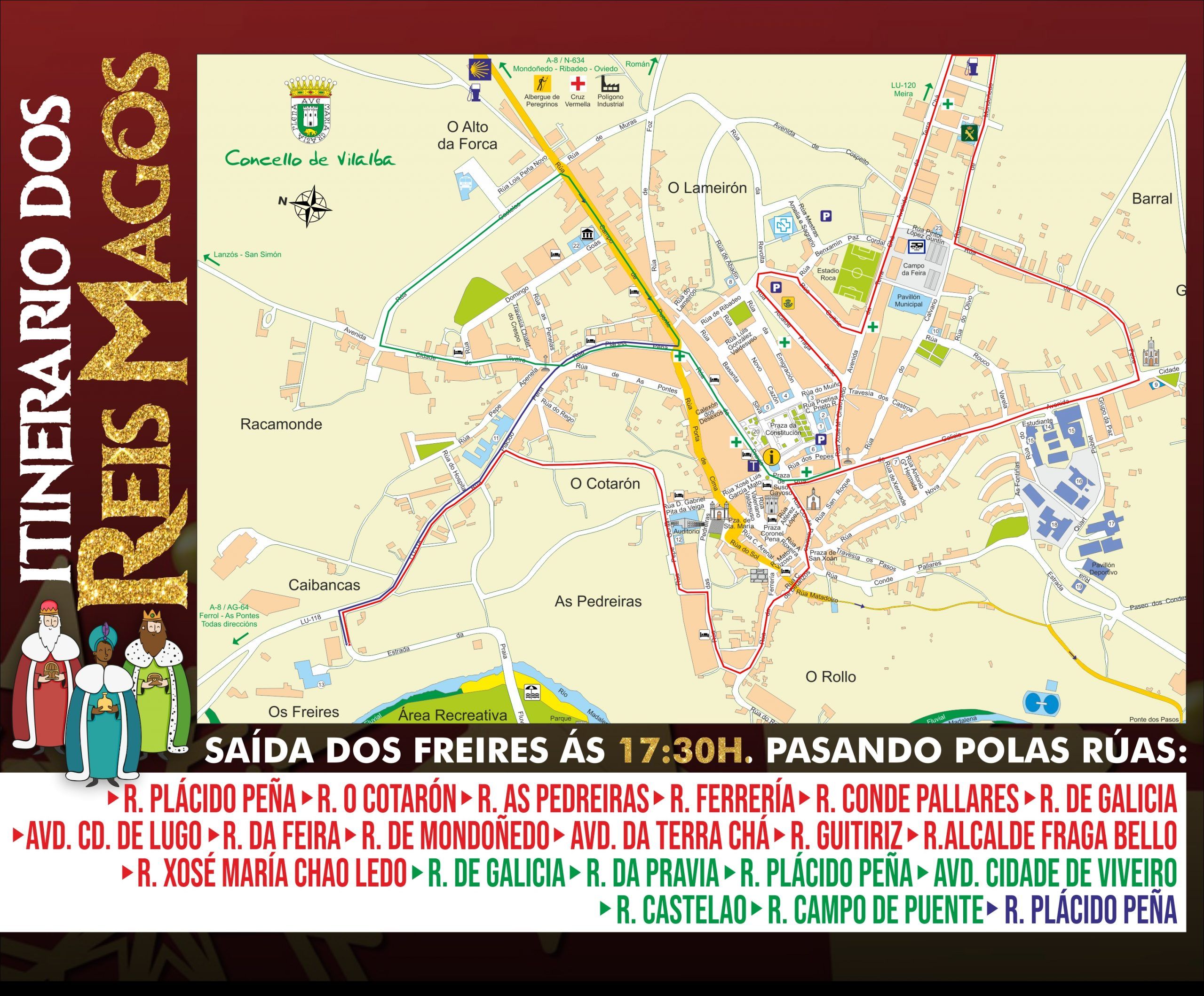 OS REIS MAGOS VISITARÁN MAÑÁ TODAS AS PARROQUIAS E O CASCO URBANO DE VILALBA PARA SAUDAR AOS NENOS E NENAS GARDANDO A DISTANCIA DE SEGURIDADE 